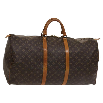 Louis Vuitton Keepall Bag Monogram Canvas, BROWN, CANVAS, Travel bag