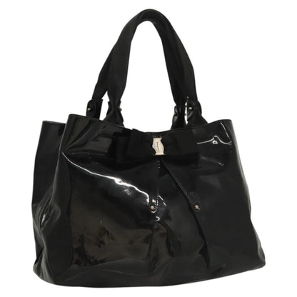 Salvatore Ferragamo Vara Tote Patent Leather, BLACK, PATENT_LEATHER, Tote bag