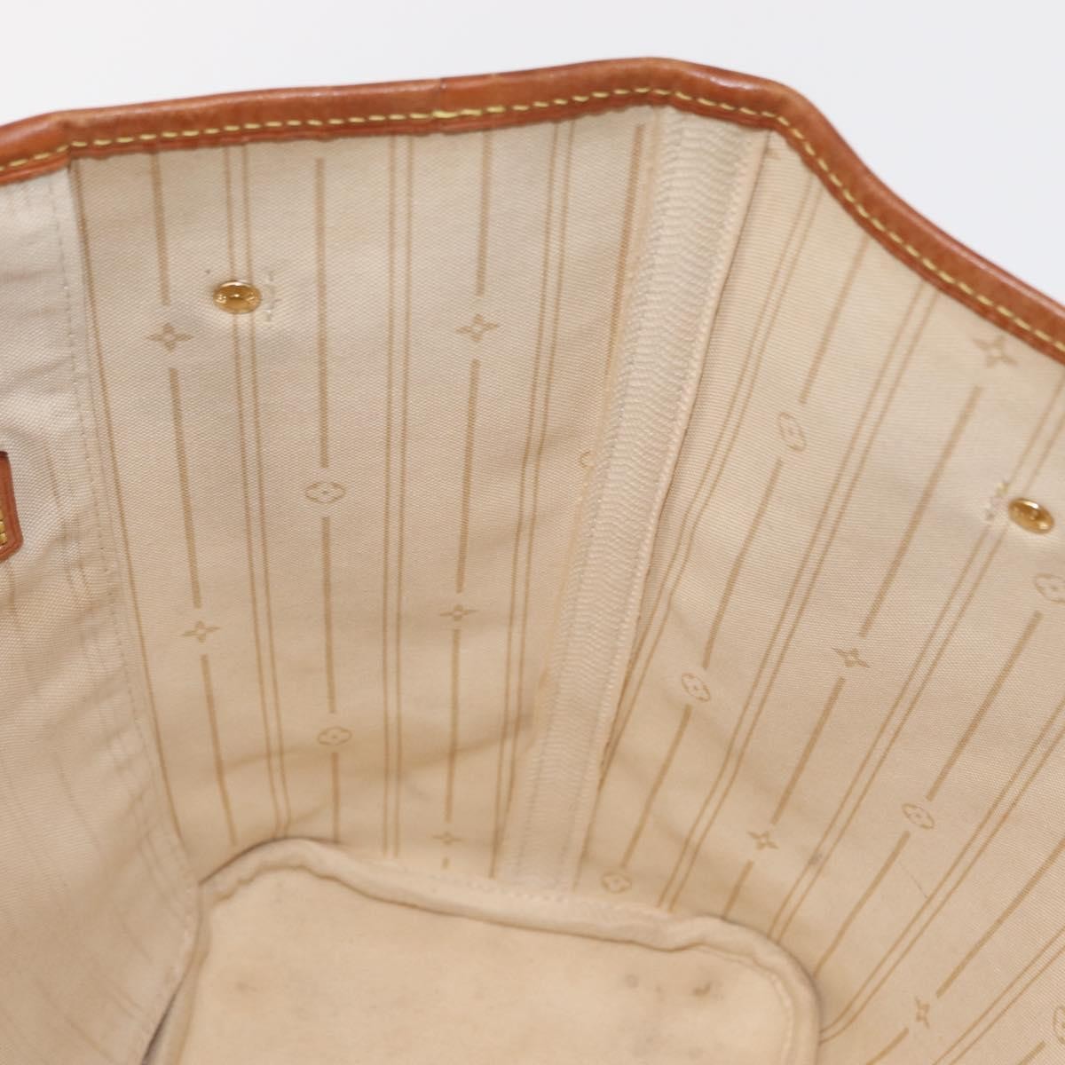 Louis Vuitton Neverfull Tote Damier, WHITE, CANVAS, Tote bag