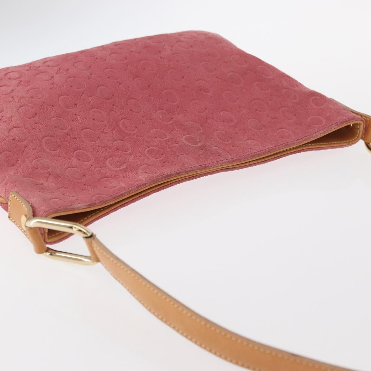 Celine C Macadam Shoulder bag Suede, PINK, SUEDE, Shoulder bag