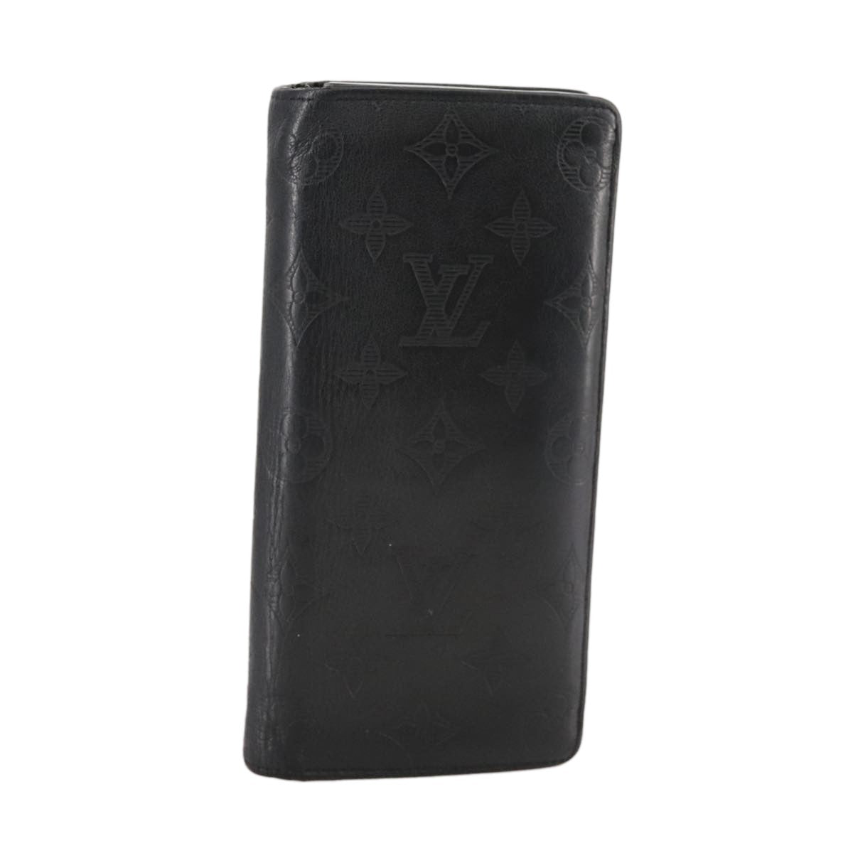 Louis Vuitton Brazza Long Bifold wallet Monogram shadow, BLACK, LEATHER, Wallets