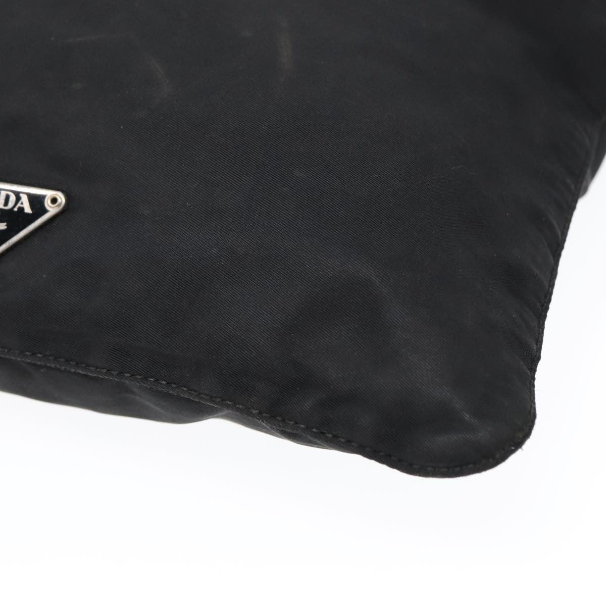 Prada Flat Messenger Bag Tessuto, BLACK, NYLON, Shoulder bag