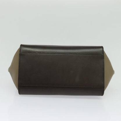 Salvatore Ferragamo Gancini handbag Leather, BROWN, LEATHER, Handbag