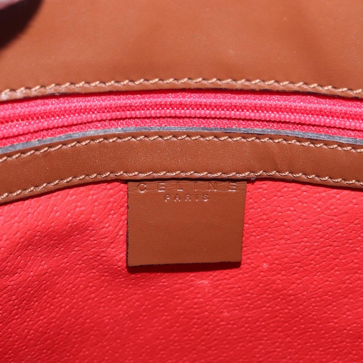 Celine Vintage Shoulder Bag Leather, BROWN, LEATHER, Shoulder bag