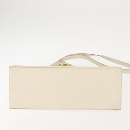Salvatore Ferragamo Gancini Convertible Top Handle Bag Leather, WHITE, LEATHER, Handbag