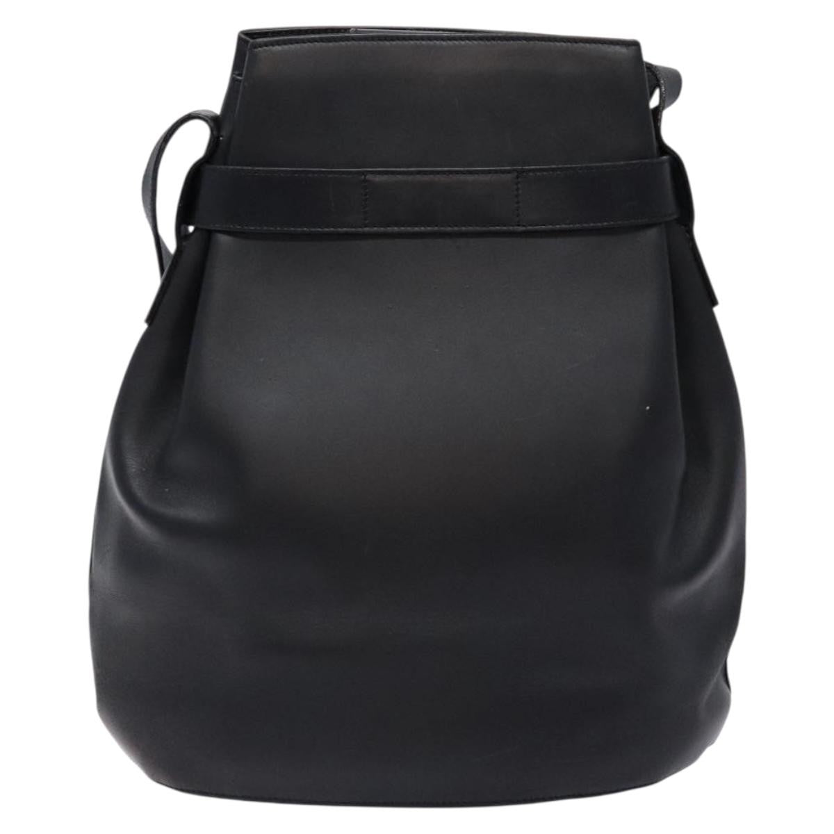 Salvatore Ferragamo Gancini Shoulder Bag Leather, BLACK, LEATHER, Shoulder bag