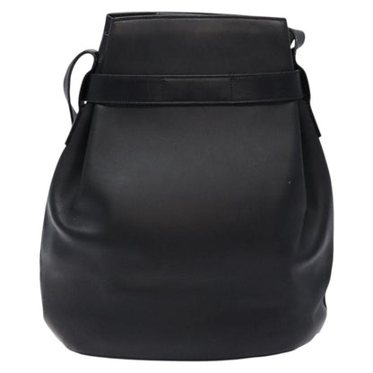 Salvatore Ferragamo Gancini Shoulder Bag Leather, BLACK, LEATHER, Shoulder bag