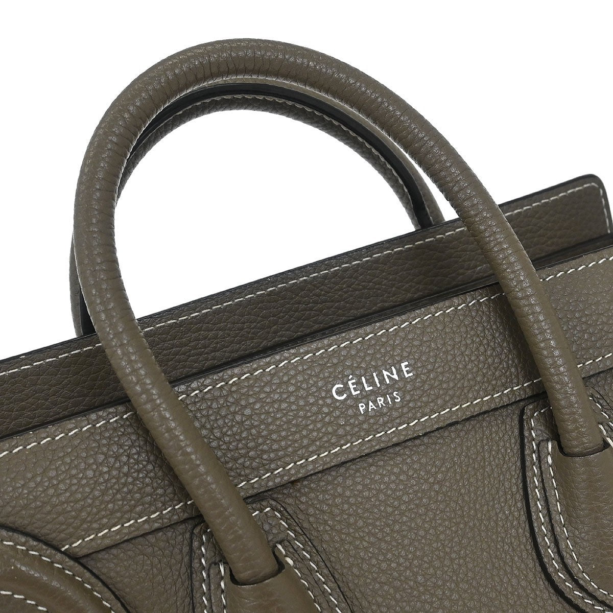 Celine Luggage Bag Grainy Leather, BROWN, LEATHER, Handbag