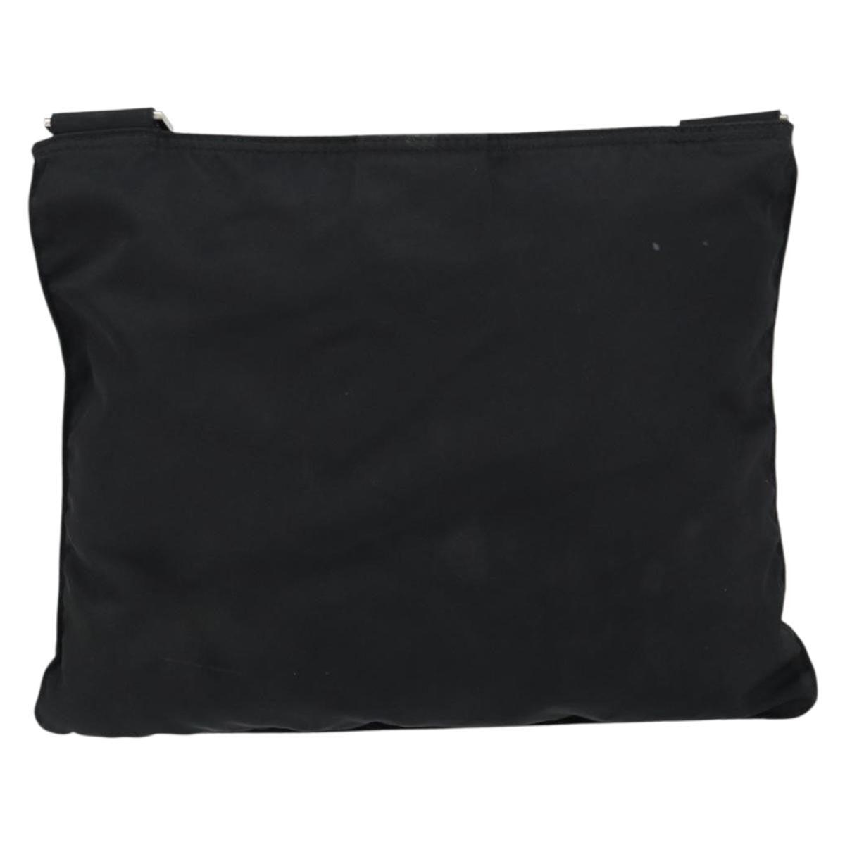Prada Flat Messenger Bag Tessuto, BLACK, NYLON, Shoulder bag