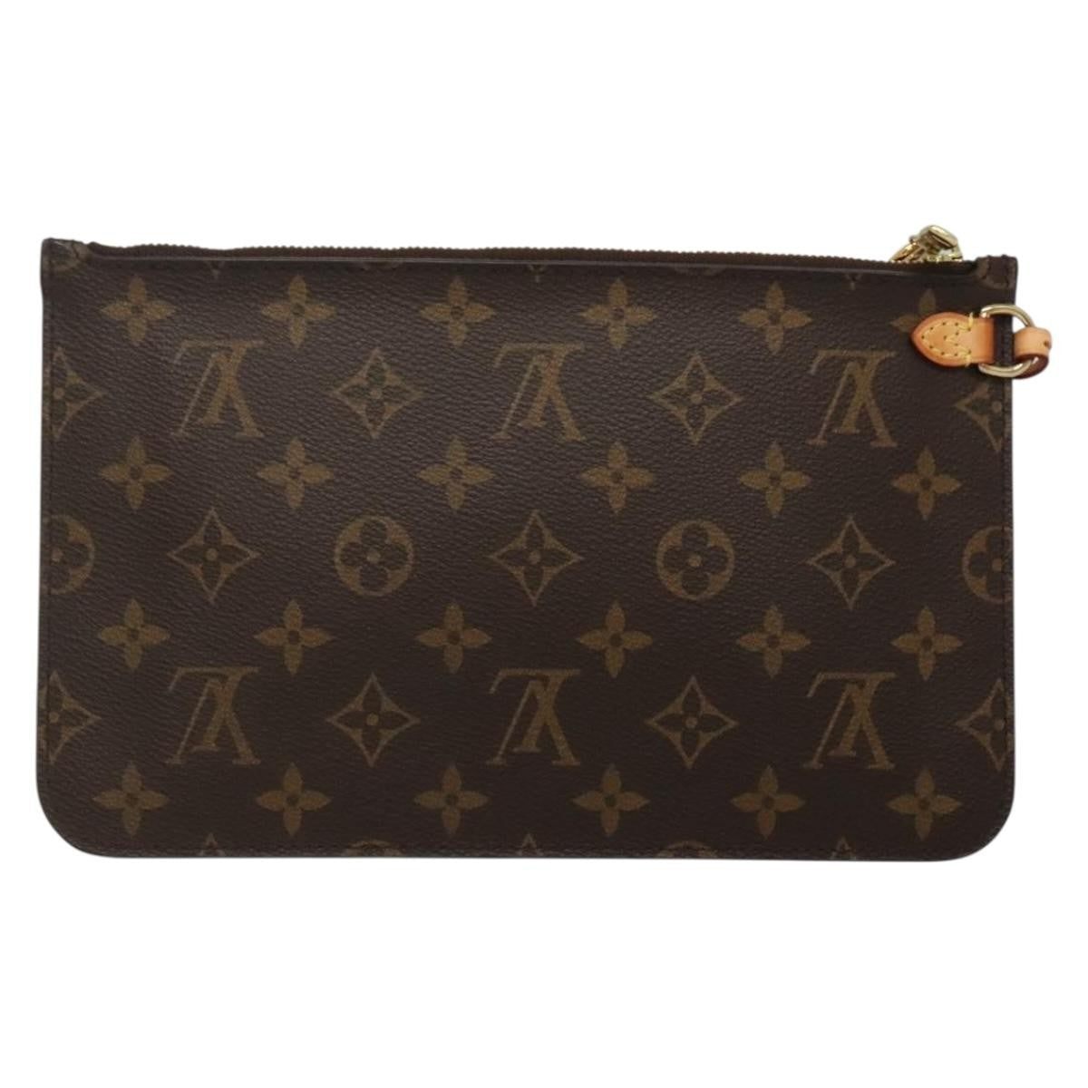Louis Vuitton Neverfull Pochette Monogram Canvas, BROWN, CANVAS, Tote bag
