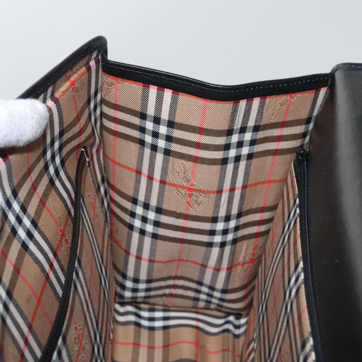 Burberry Vintage Handbag Leather, BLACK, LEATHER, Handbag