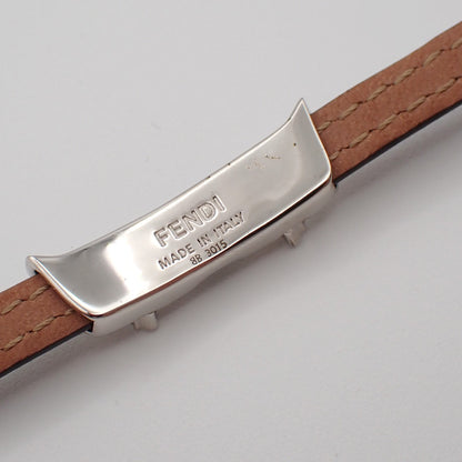 Fendi Selleria Monster Bracelet Leather with Metal Detail, BROWN, LEATHER, Bracelet