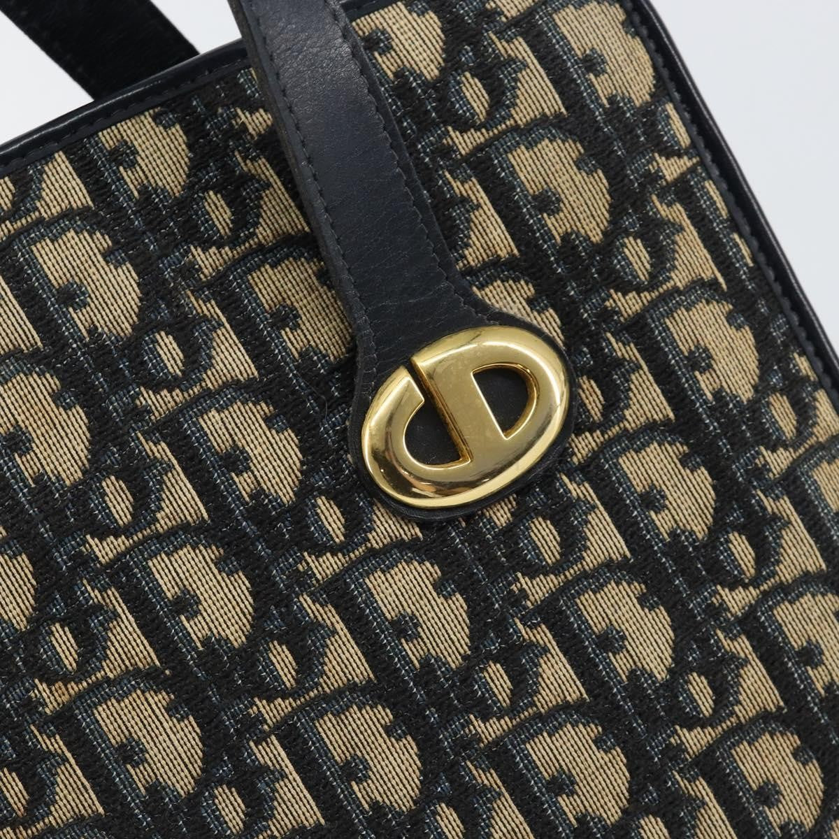 Christian Dior Vintage CD Trotter Handbag Canvas, NAVY, CANVAS, Handbag