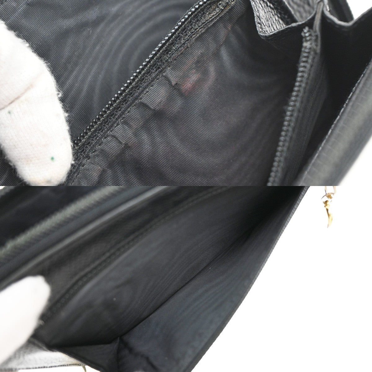 Chanel CC Zip Around Wallet Leather, BLACK, LEATHER, Wallets