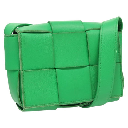 Bottega Veneta Cassette Crossbody Bag Maxi Intrecciato Leather, GREEN, LEATHER, Shoulder bag