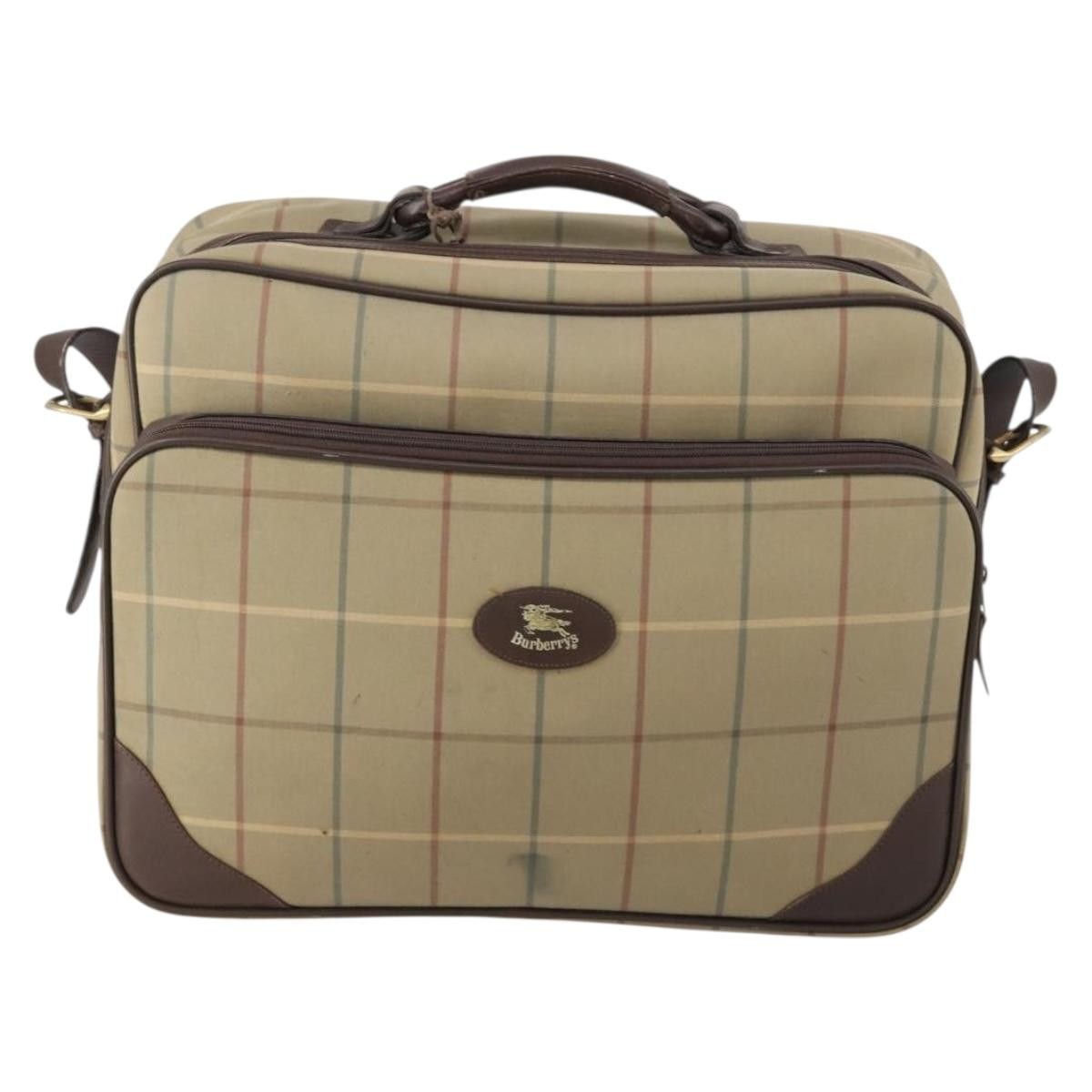 Burberry Nova check boston bag Canvas, BEIGE, CANVAS, Travel bag