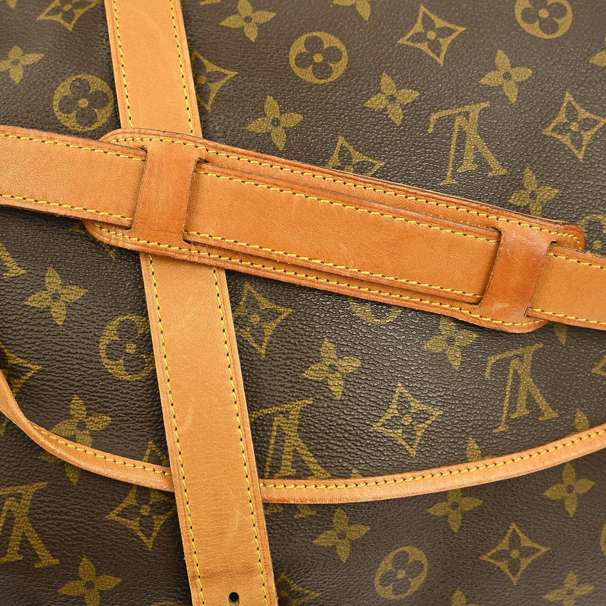 Louis Vuitton Saumur Handbag Monogram Canvas, BROWN, CANVAS, Shoulder bag