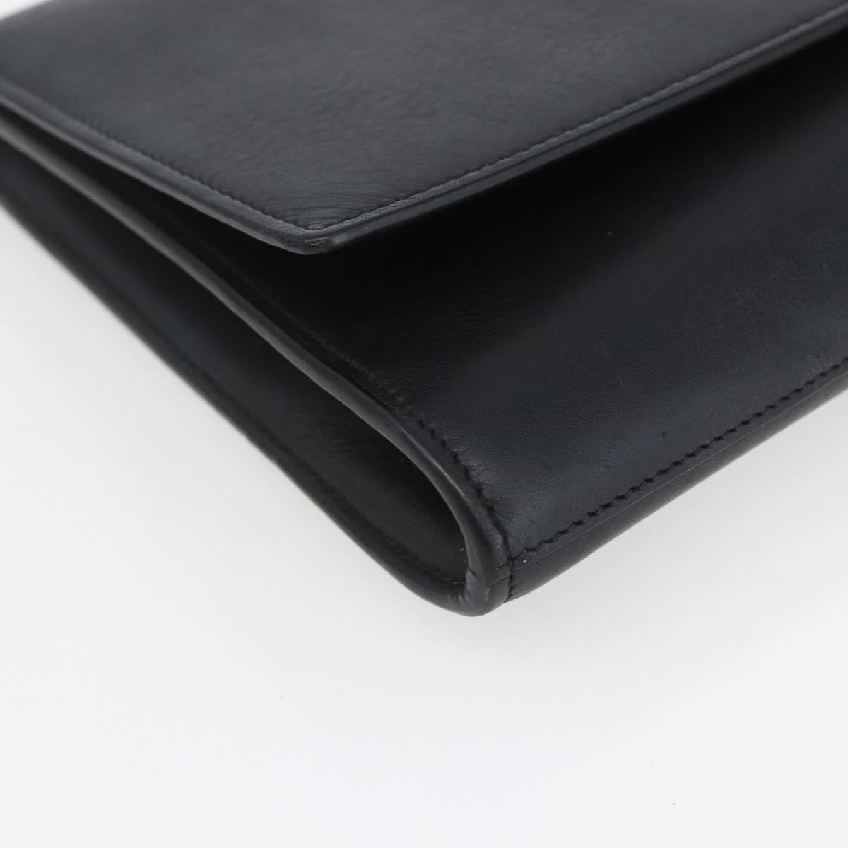 Saint Laurent Chyc Clutch Leather, BLACK, LEATHER, Clutche & pouche
