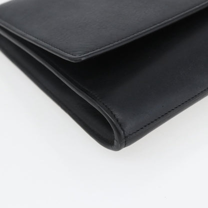 Saint Laurent Chyc Clutch Leather, BLACK, LEATHER, Clutche & pouche