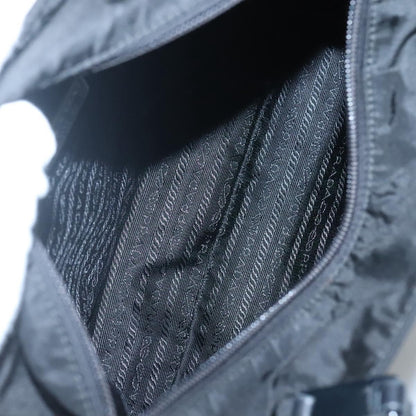 Prada Chain Shoulder Bag Tessuto, BLACK, NYLON, Shoulder bag