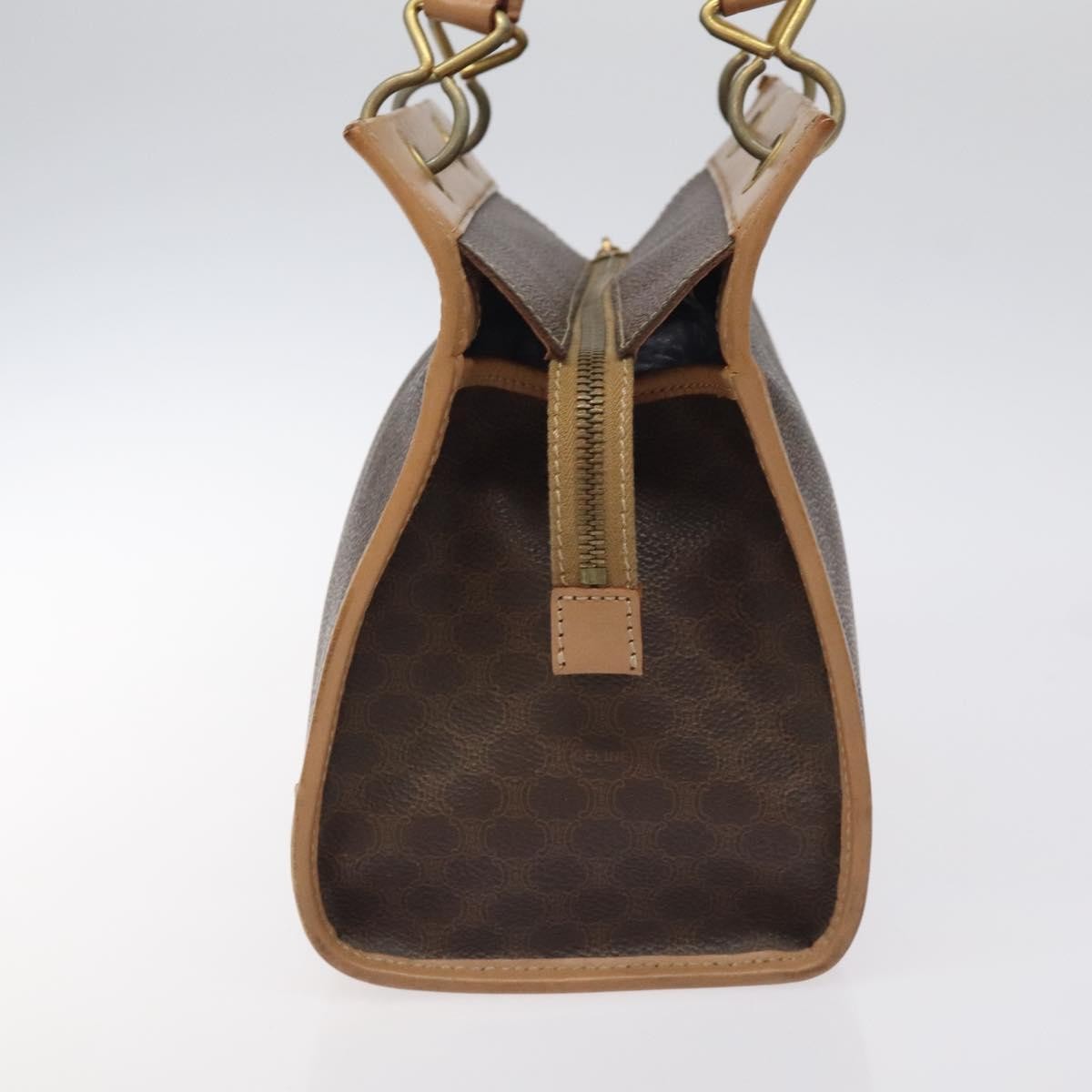 Celine Vintage Macadam Handbag Canvas and Leather, Brown, Canvas, Handbag