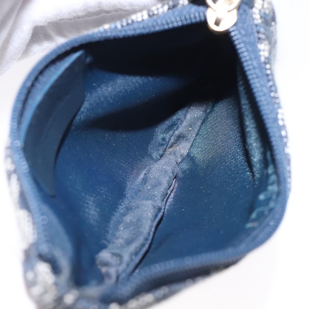 Christian Dior Vintage Saddle Zip Coin Purse Diorissimo Canvas, NAVY, CANVAS, Clutche & pouche