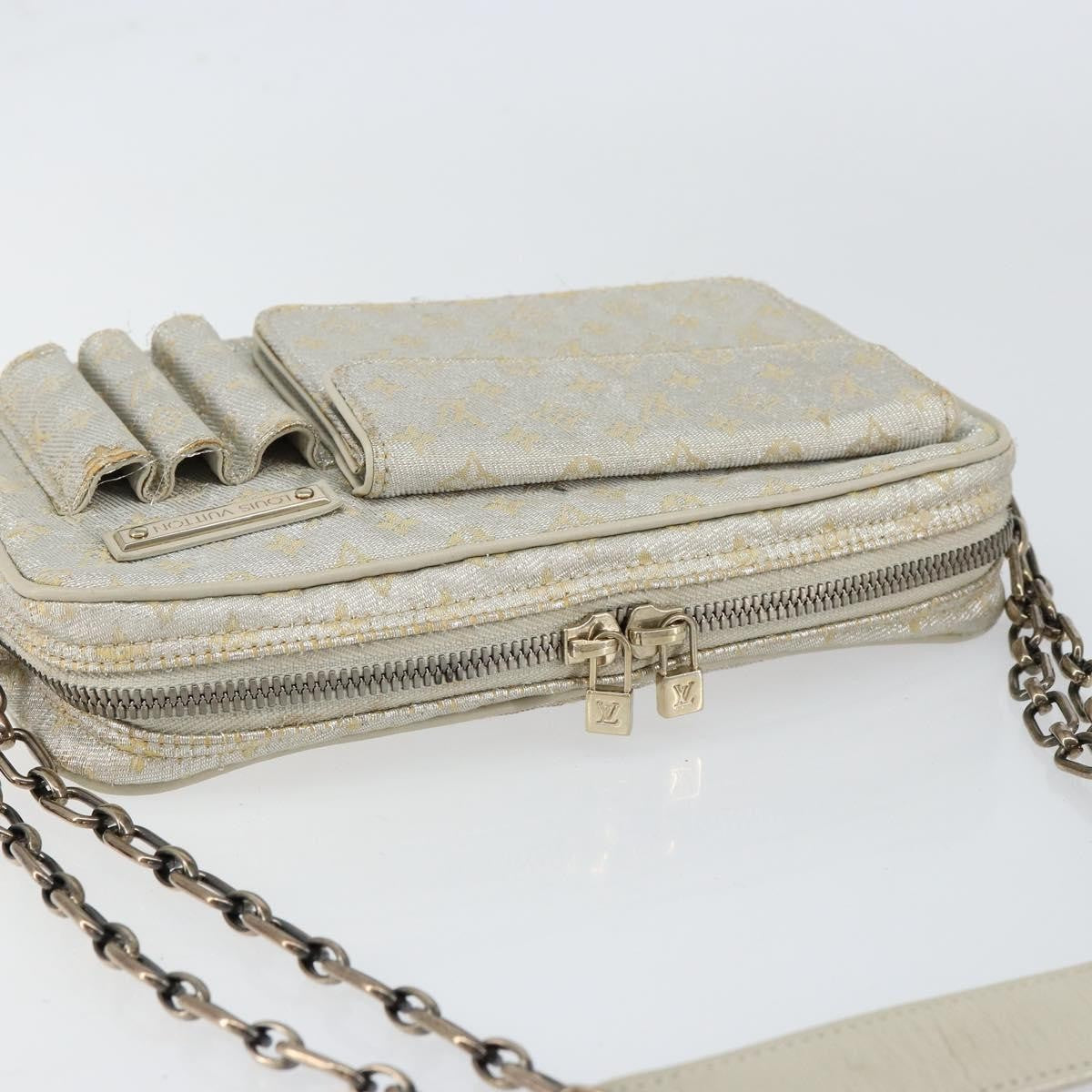 Louis Vuitton McKenna Shoulder Bag Mini Lin, SILVER, CANVAS, Shoulder bag
