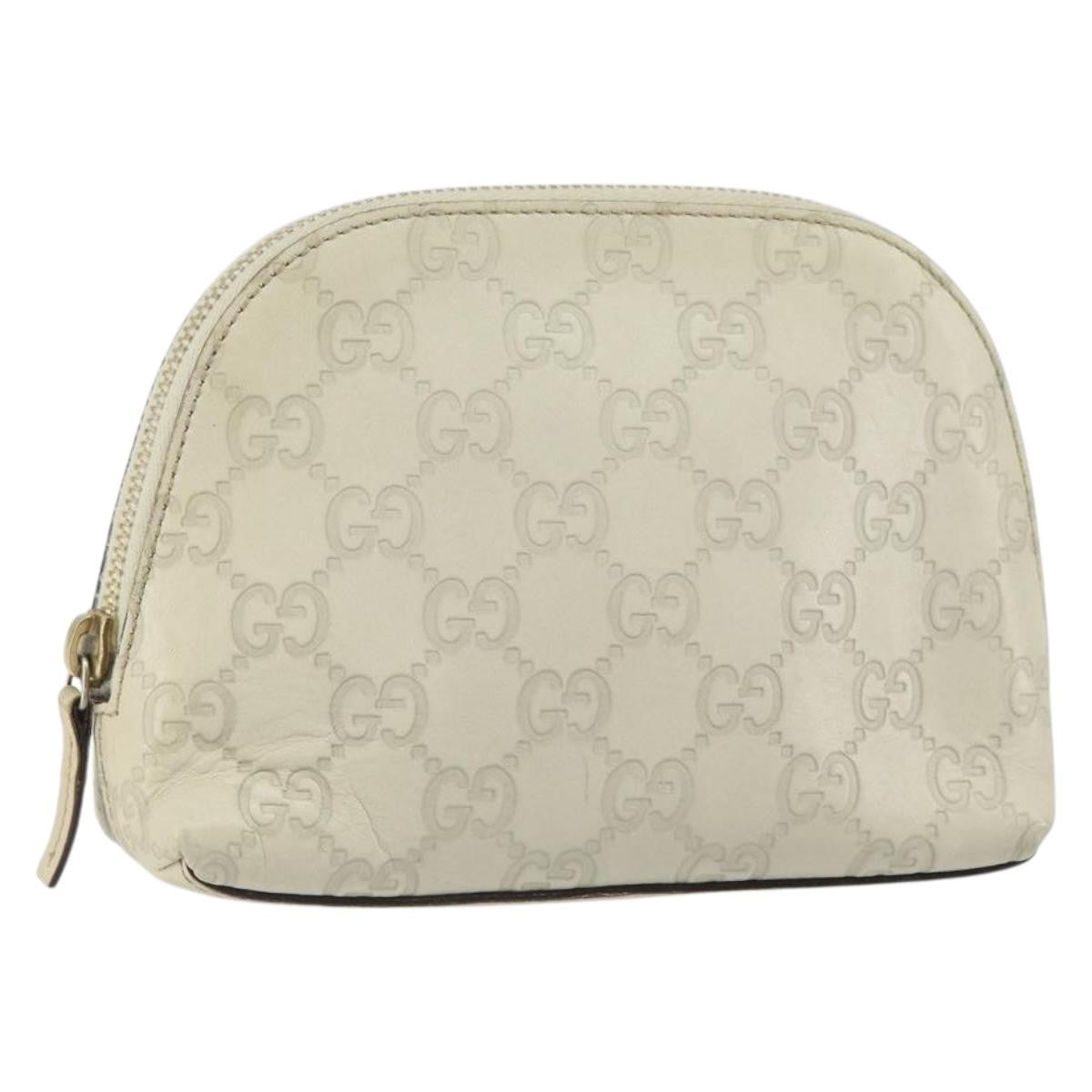 Gucci Cosmetic Pouch Guccissima Leather, BEIGE, CANVAS, Clutche & pouche