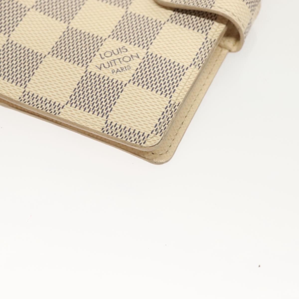 Louis Vuitton Agenda Cover Damier Azur, WHITE, CANVAS, Tech accessory