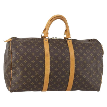 Louis Vuitton Keepall Bag Monogram Canvas, BROWN, CANVAS, Travel bag