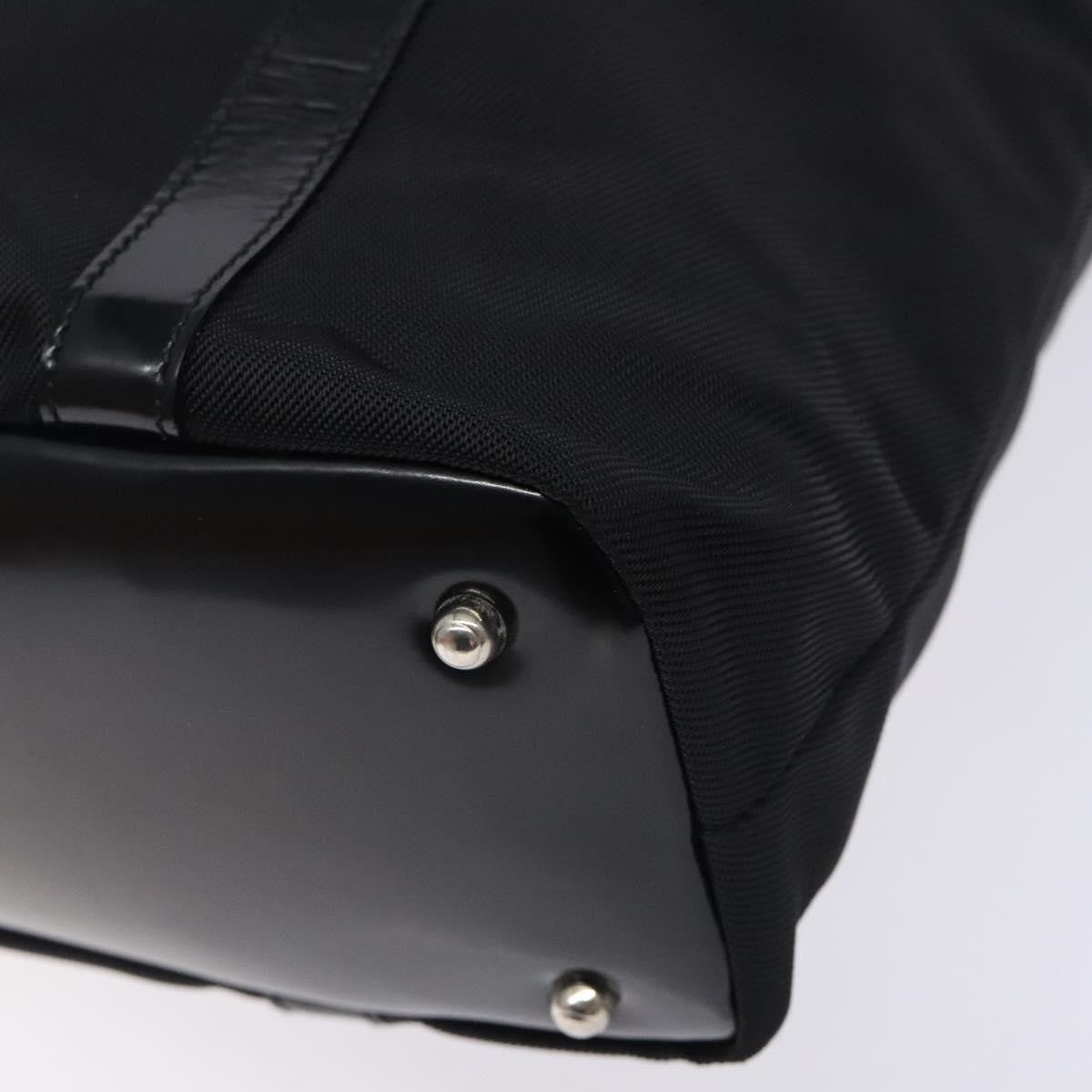 Gucci Vintage Bamboo Handle Tote Nylon, BLACK, NYLON, Tote bag