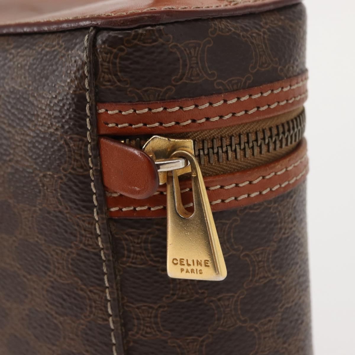 Celine Macadam Vanity Bag Canvas, BROWN, CANVAS, Handbag