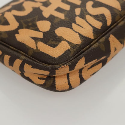 Louis Vuitton Pochette Accessoires Limited Edition Monogram Graffiti, ORANGE, CANVAS, Clutche & pouche