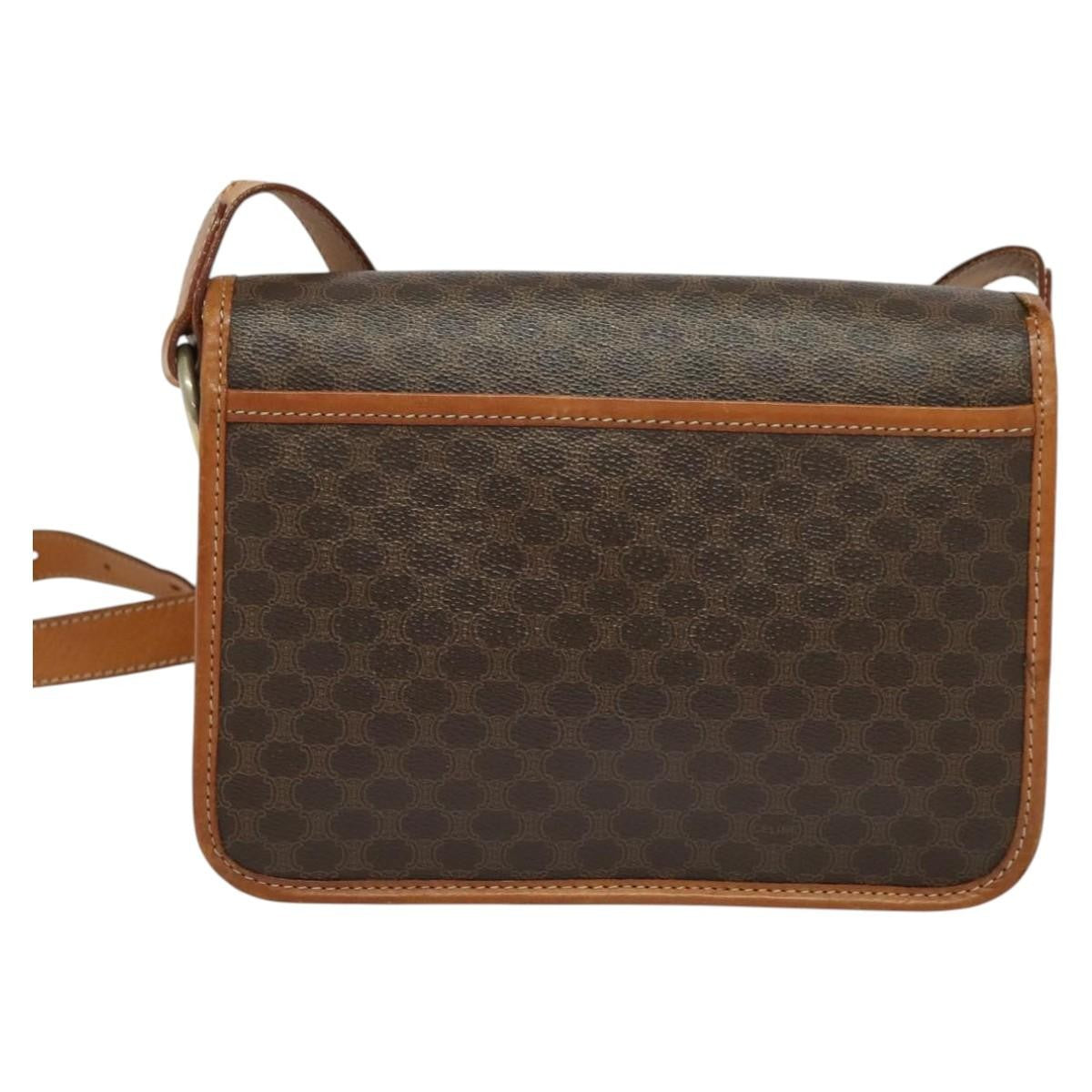 Celine Tricolor Trapeze Bag Leather, BROWN, CANVAS, Handbag