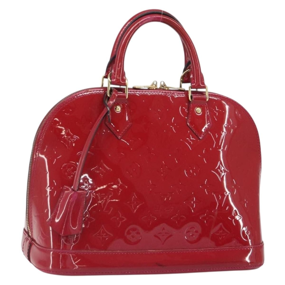 Louis Vuitton Alma Handbag Monogram Vernis, RED, PATENT_LEATHER, Handbag