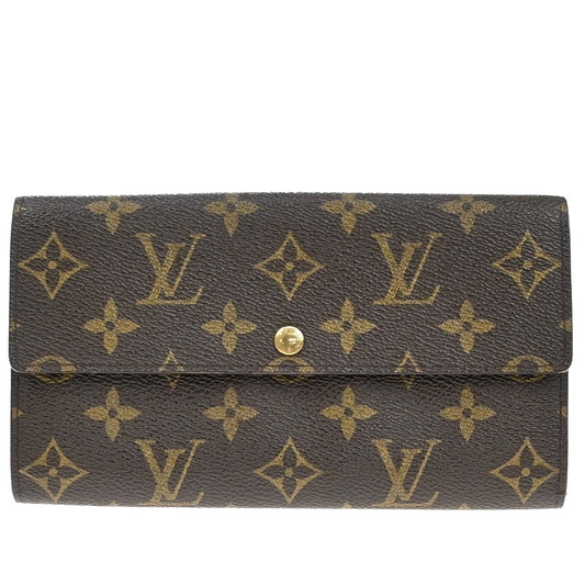 Louis Vuitton Vintage Sarah Wallet Monogram Canvas, BROWN, LEATHER, Wallets