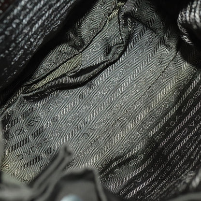 Prada Double Pocket Drawstring Backpack Nylon with Studded Detail, KHAKI, NYLON, Backpack