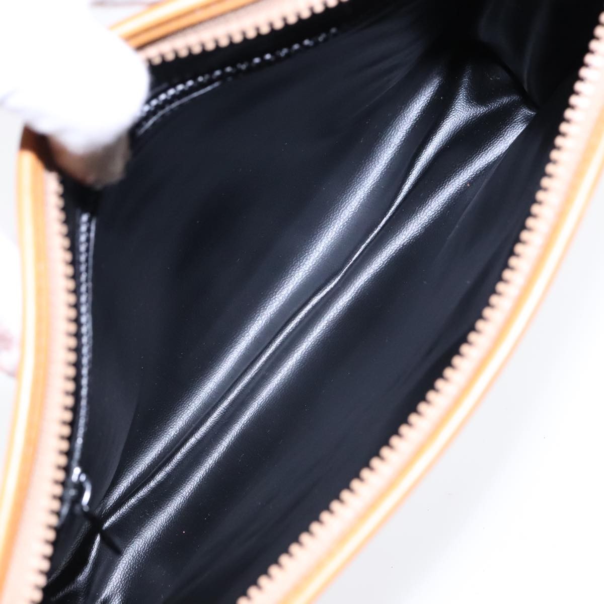 Celine Logo Triomphe Pouch Leather, BLACK, LEATHER, Clutche & pouche