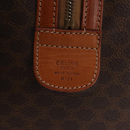 Celine Vintage Boston Bag Macadam Coated Canvas, BROWN, CANVAS, Handbag