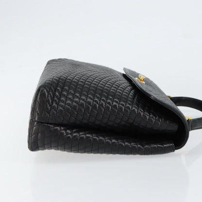 Bally Vintage Handbag Quilted Leather, BLACK, LEATHER, Handbag