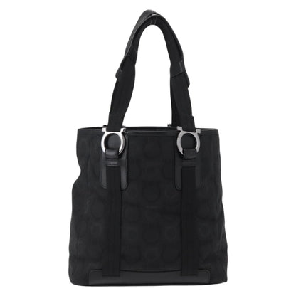 Salvatore Ferragamo Gancini Tote Gancini Canvas, BLACK, CANVAS, Tote bag