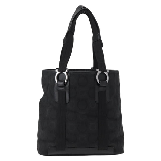 Salvatore Ferragamo Gancini Tote Gancini Canvas, BLACK, CANVAS, Tote bag