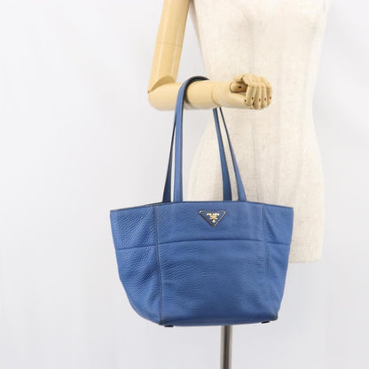 Prada Tote Vitello Daino Vitello Daino, BLUE, LEATHER, Tote bag