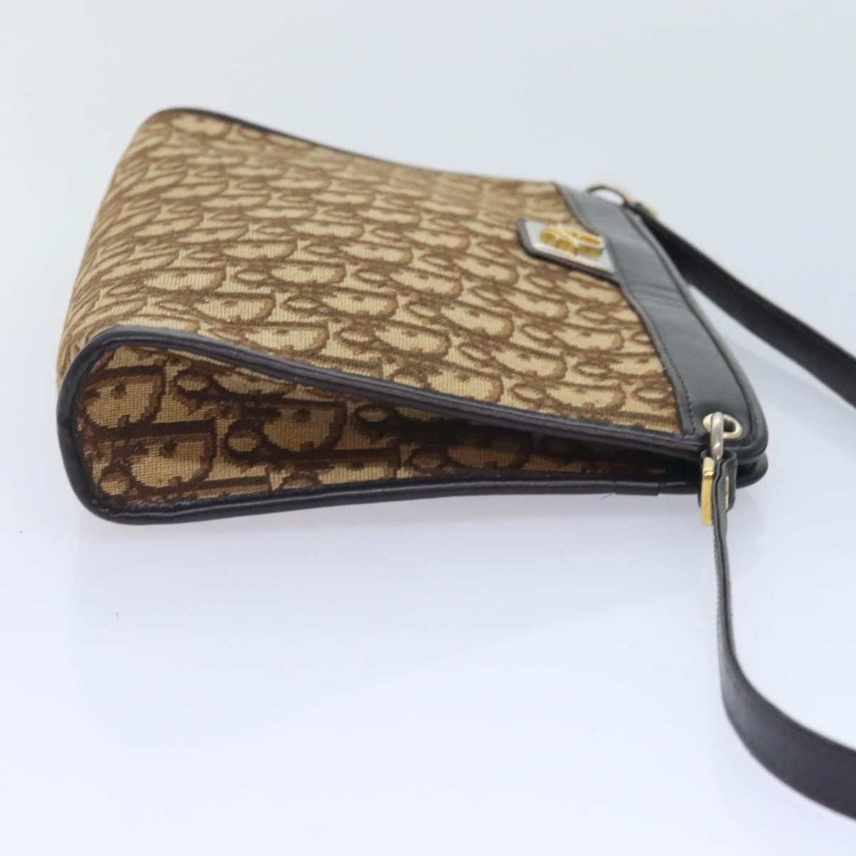 Christian Dior Vintage Trotter Shoulder Bag Canvas, BROWN, CANVAS, Shoulder bag