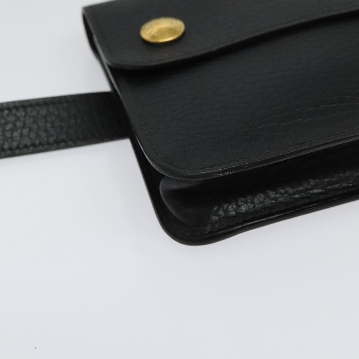 Hermes Pochette Green Waist Bag Leather, BLACK, LEATHER, Clutche & pouche