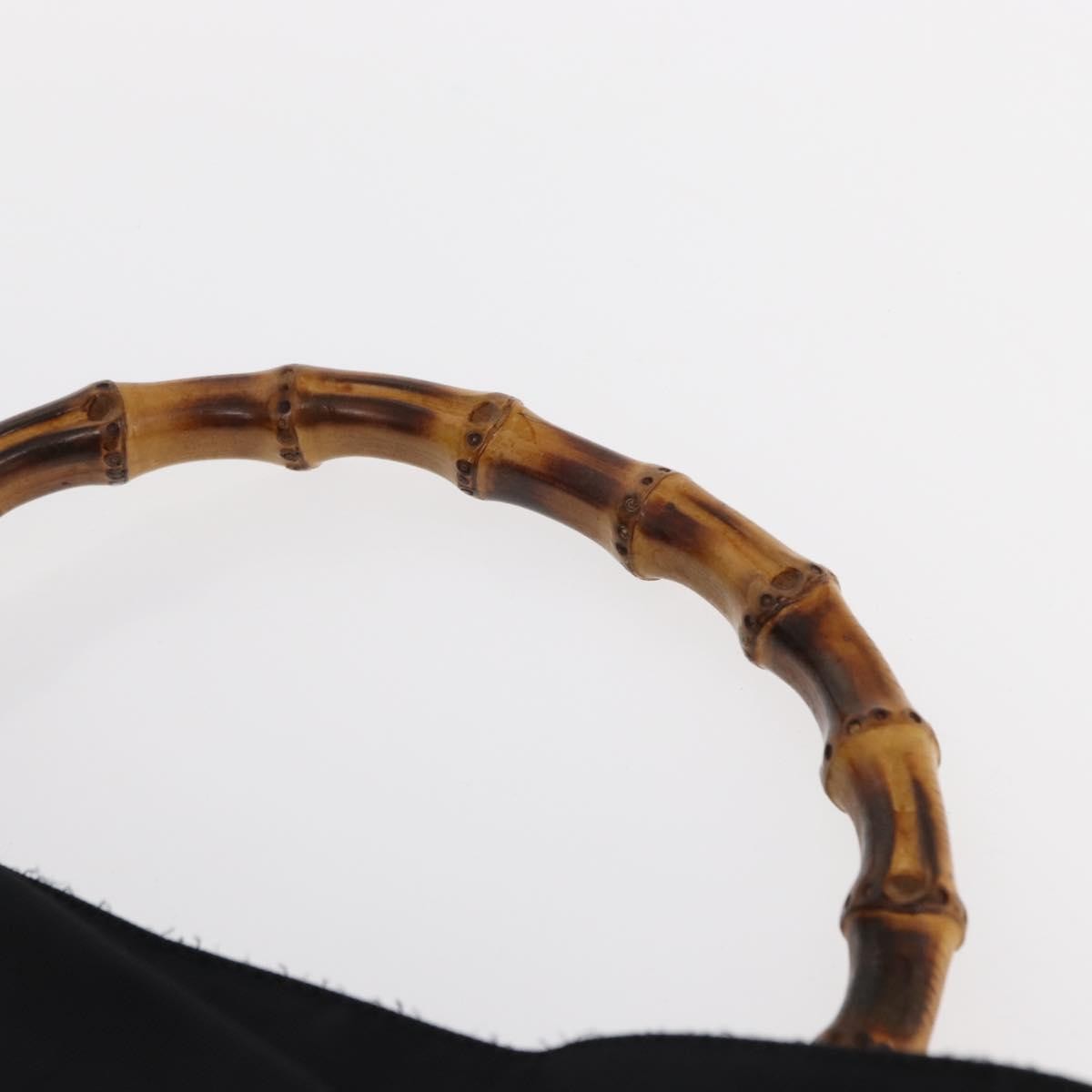 Gucci Vintage Bamboo Shoulder Bag Nylon, BLACK, CANVAS, Shoulder bag