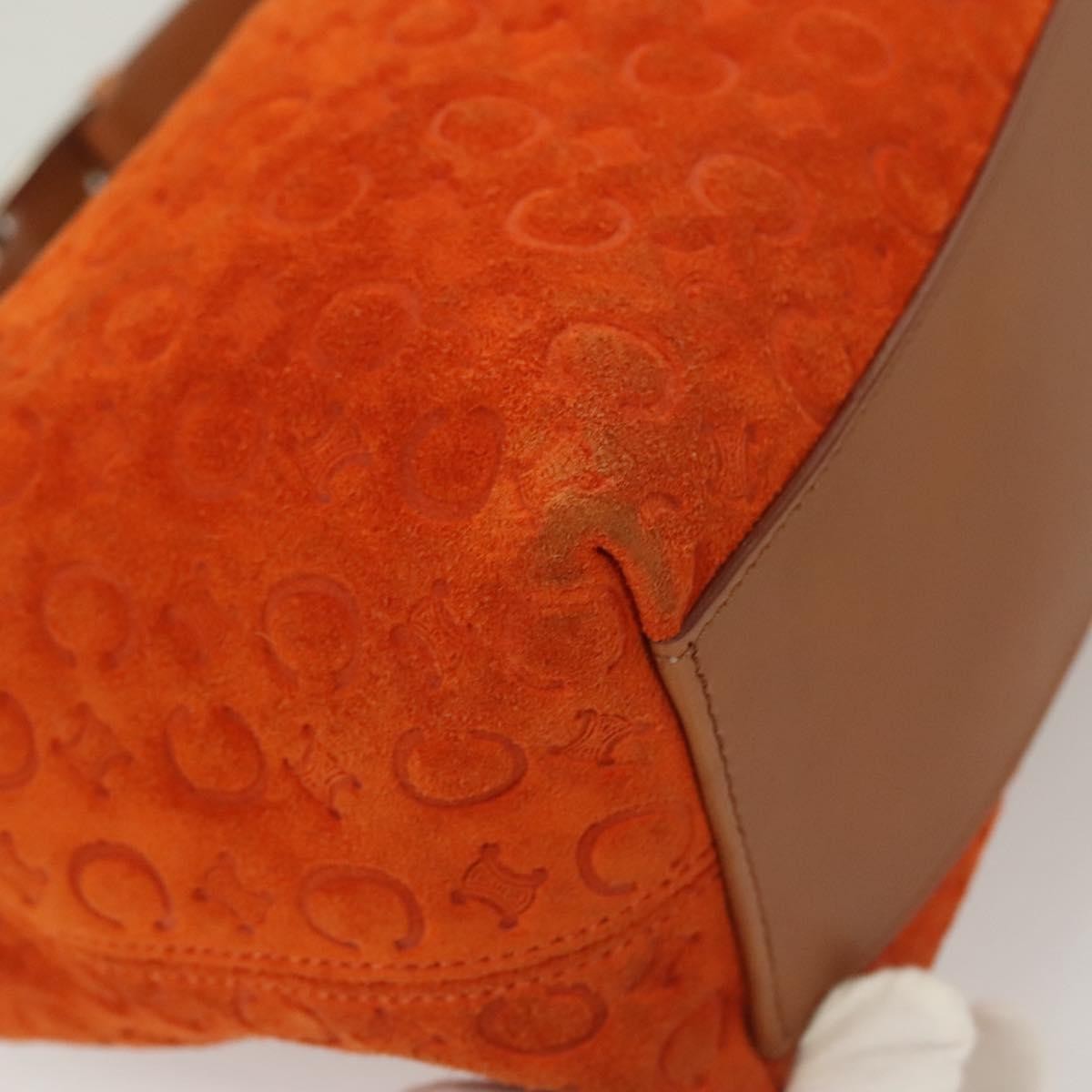 Celine C Macadam Handbag Suede, ORANGE, SUEDE, Handbag