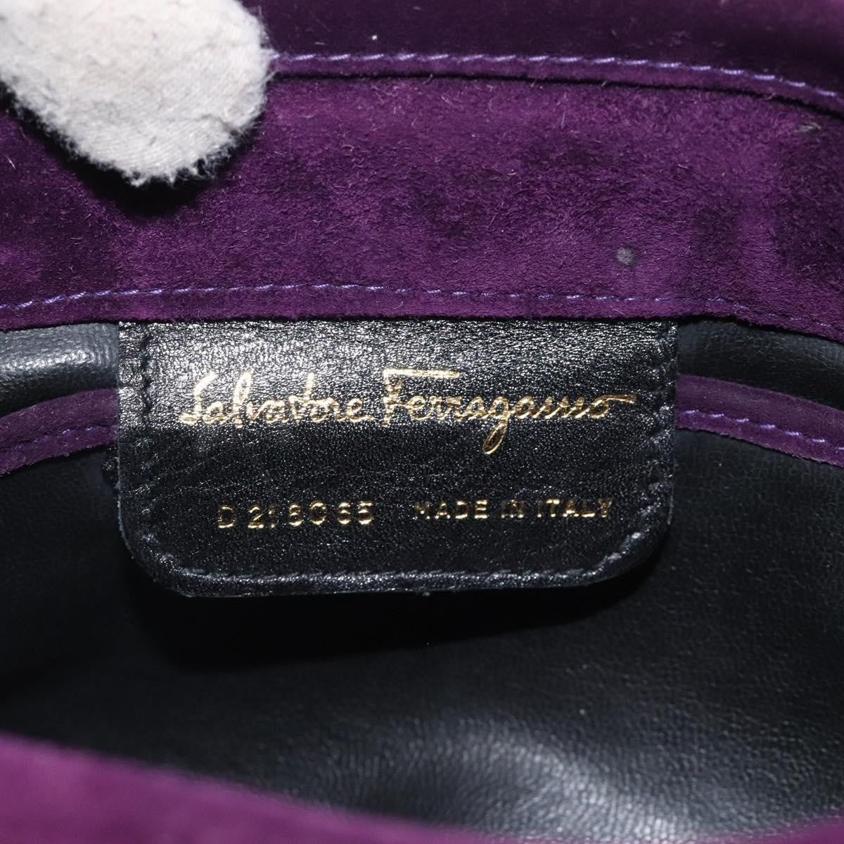 Salvatore Ferragamo Vala Shoulder Bag Suede, PURPLE, SUEDE, Shoulder bag