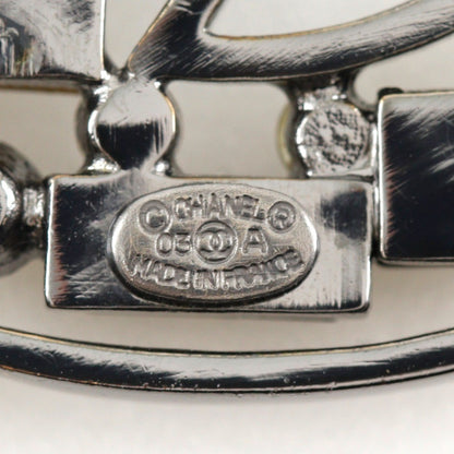 Chanel CC Pendant Necklace Metal with Crystals, SILVER, METAL, Necklace