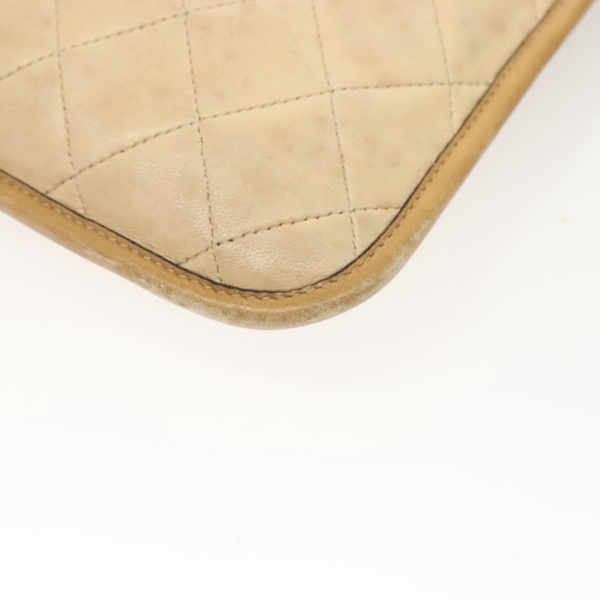 Chanel Chain Shoulder Bag Leather, BEIGE, LEATHER, Shoulder bag